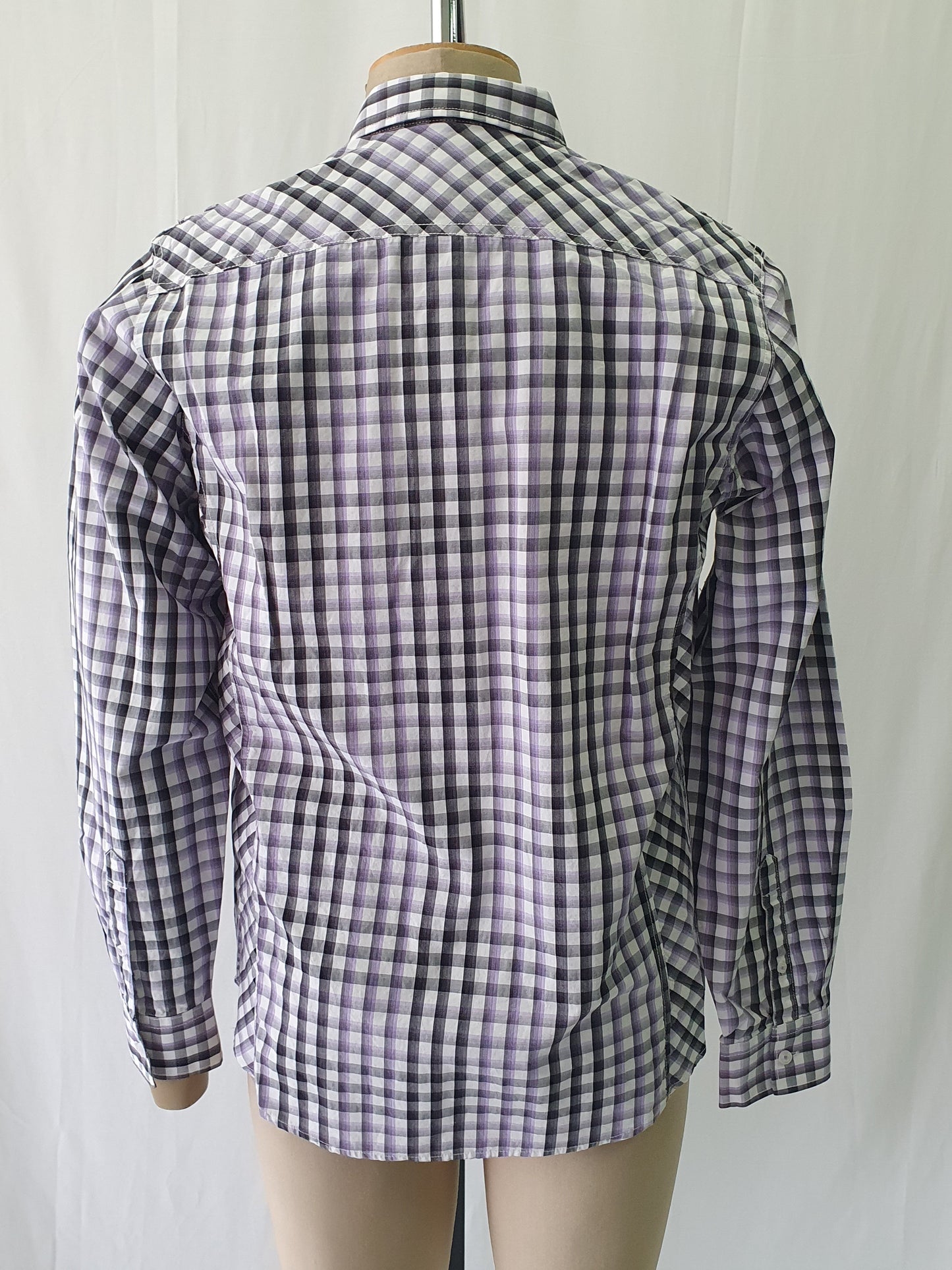PW5873132 - Pelaco Purple & Black check casual shirt - Regular Fit
