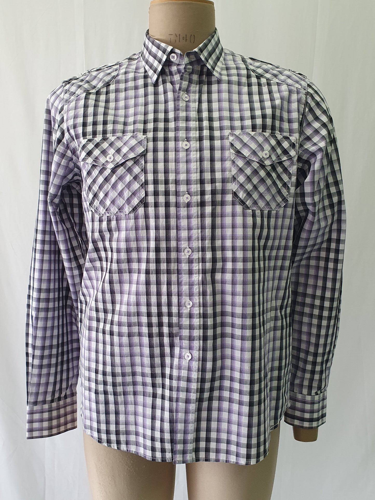 PW5873132s - Pelaco Purple & Black check casual shirt - Slim Fit
