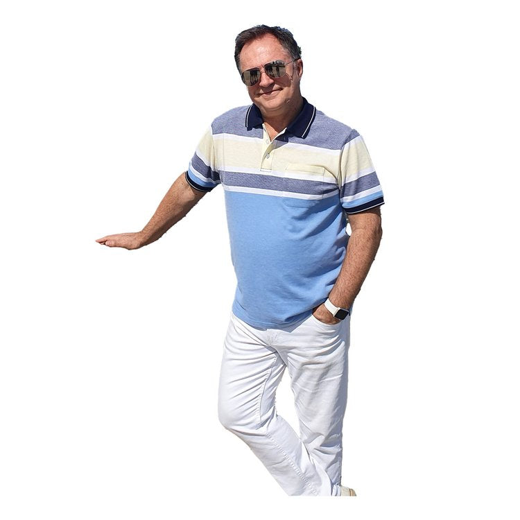 PELACO Stripe Pique Polo